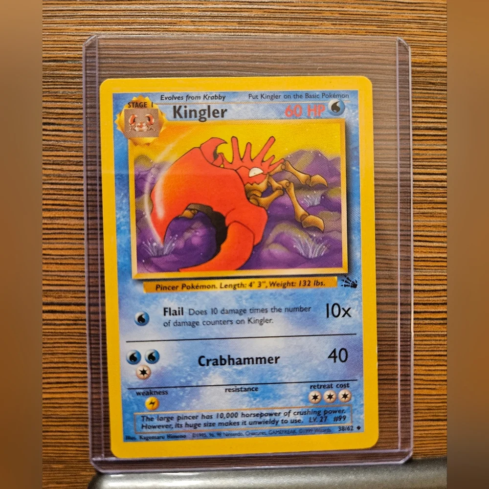 Pokemon Kingler 38/62 Fossil Trading Card